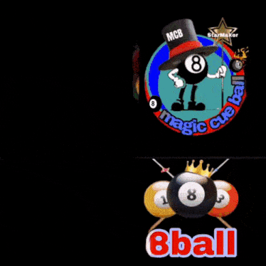 a pool ball with a crown on it and the words 8ball