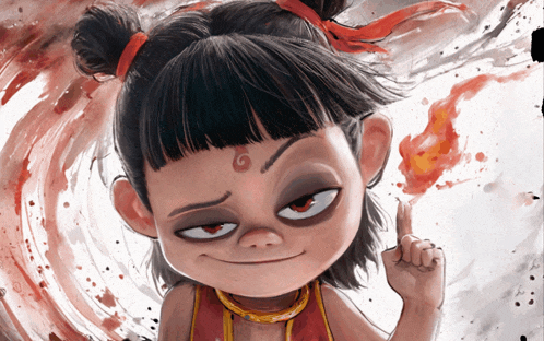 a little girl with a g on her forehead