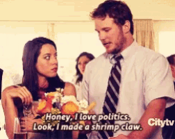 honey i love politics look i made a shrimp claw .