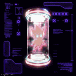 a sonic the hedgehog appears in a futuristic container