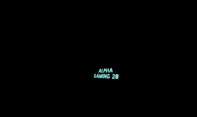 a logo for alpha gaming 20 with a wolf howling