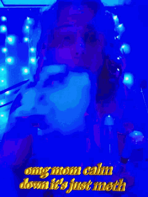 a woman smoking a cigarette with the words omg mom calm down it 's just moth