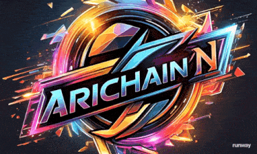 a colorful logo for arichain n with runway in the corner