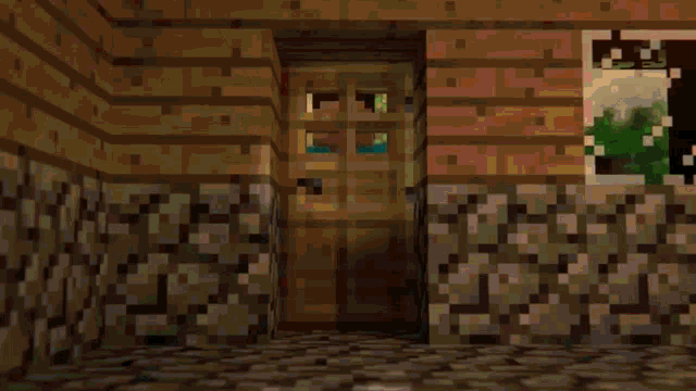 a pixelated image of a man with a blue shirt on