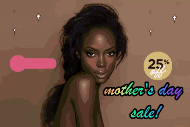 an advertisement for mother 's day sale shows a naked woman