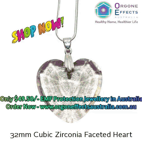an advertisement for 32mm cubic zirconia faceted heart jewellery