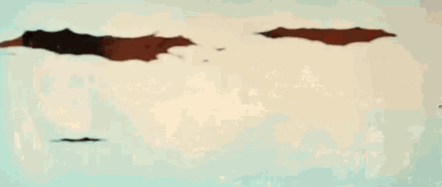 a painting of a landscape with mountains and clouds .