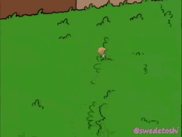 a cartoon of homer simpson with a bird on his head and the caption @swedetoshi
