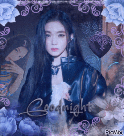 a picture of a woman with the words goodnight written in the corner