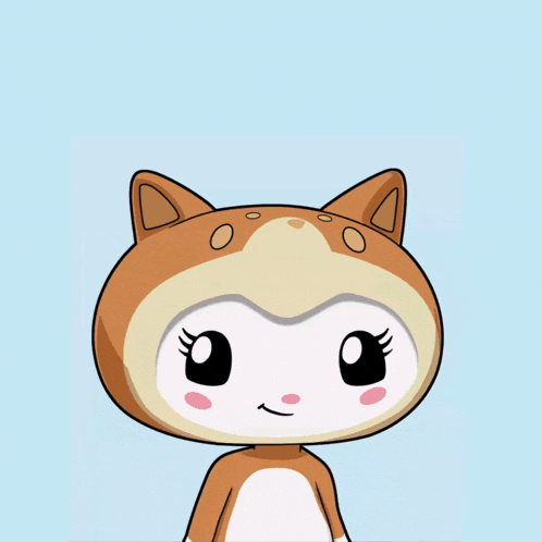 a cartoon cat with the word gm written above it
