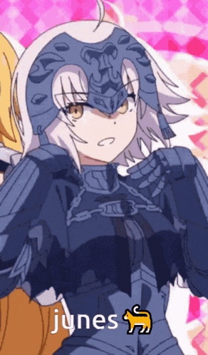 a picture of a girl with a helmet and the word junes on it