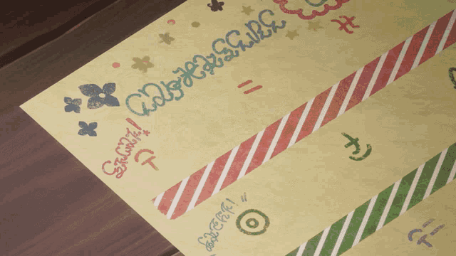a piece of paper that says ' congratulations ' on the top