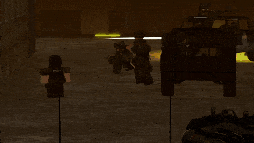 a computer generated image of a military vehicle with a huge explosion in the background