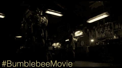a bumblebee movie poster with a blurry image