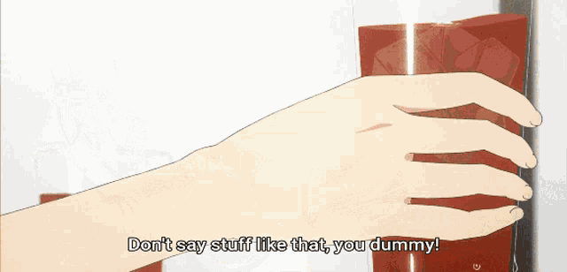 a cartoon says do n't say stuff like that you dummy