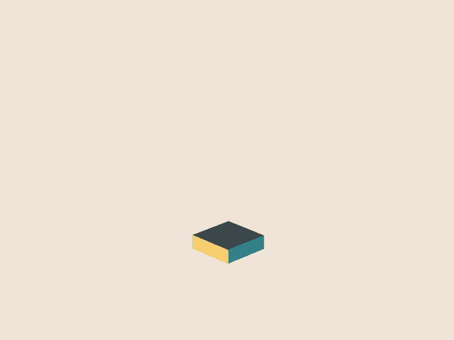 a blue and red cube is floating in the air