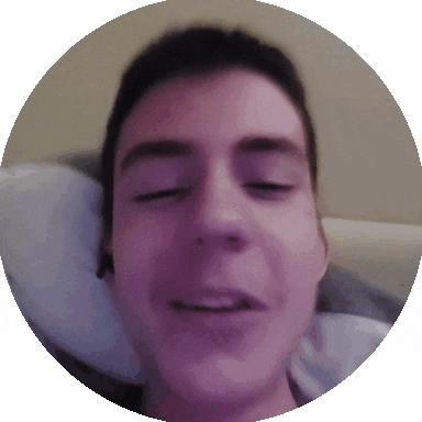 a close up of a person 's face in a circle