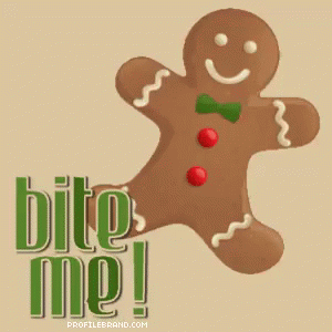Gingerbread Man GIF - Gingerbread Man Bite Me GIFs