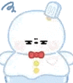a snowman with a red bow tie and ice cream on his head .