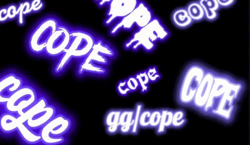 a purple background with the word cope written in white