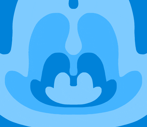 a blue background with a swirl of water coming out of the mouth