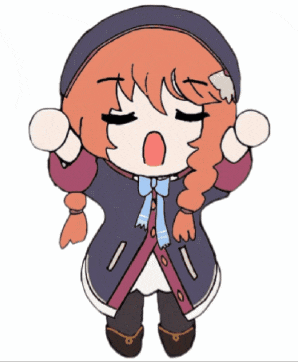 a drawing of a girl with red hair and a blue bow
