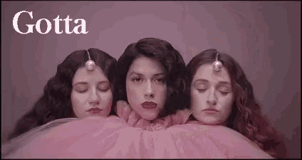 three women are standing next to each other and the word gotta is on the bottom