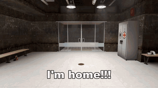 a sign that says i 'm home is in a room