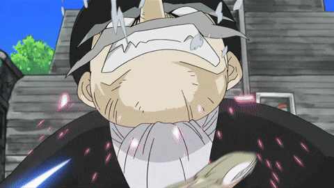 a cartoon of a man with a bandage around his face