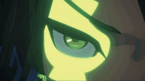 a close up of a person 's eye with a glowing yellow border