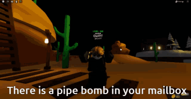 a screenshot of a video game shows a pipe bomb in the mailbox