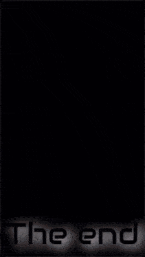 a dark background with a blue circle and the word the end