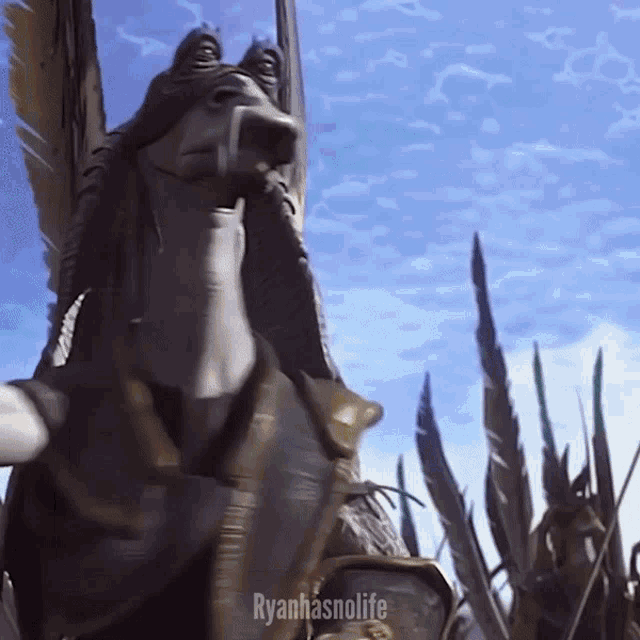 ryanhasnolife is written on the bottom of a picture of a statue