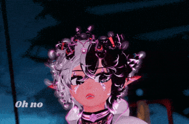 a drawing of a girl with a crown on her head and the words oh no below it