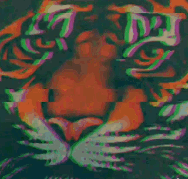 a pixelated image of a tiger 's face