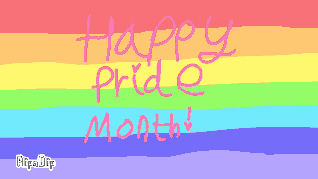 a drawing of a flag with the words happy pride month on it