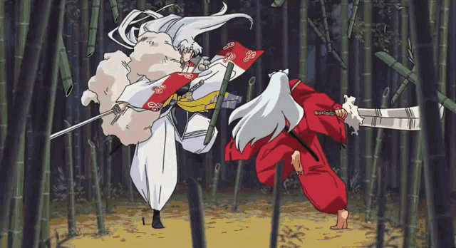a cartoon of a man holding a sword and another man holding a sword