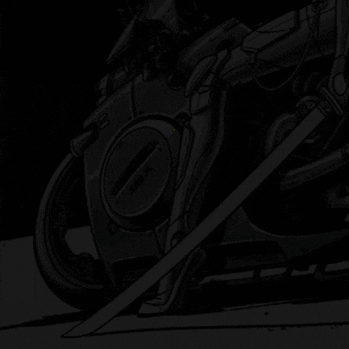 a black and white drawing of a motorcycle with the word meta zeku on it