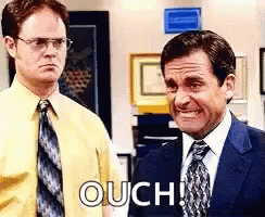 The Office Ouch GIF - The Office Ouch Michael Scott GIFs