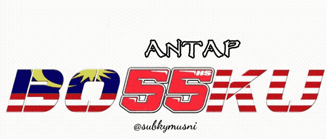 a monster logo that says " antap bossku "