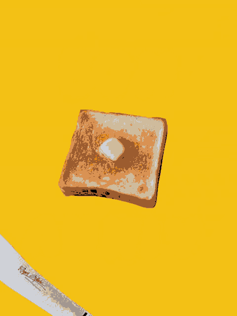 a knife with the word robert on it is being held over a piece of toast