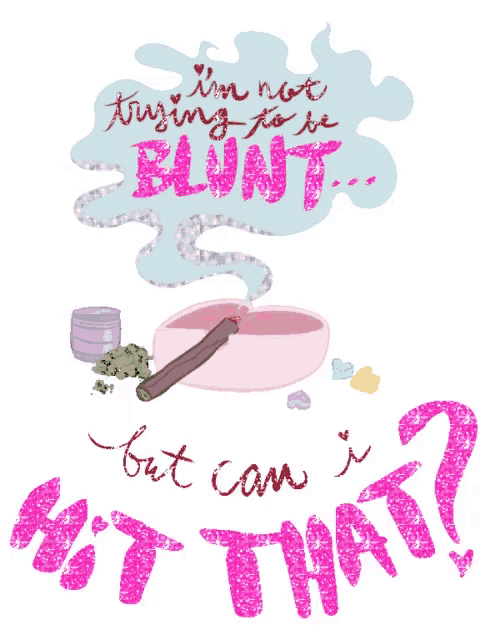 a poster that says ' i 'm not trying to be blunt but can i hit that '
