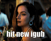 a picture of a woman with the words hit new igub on the bottom