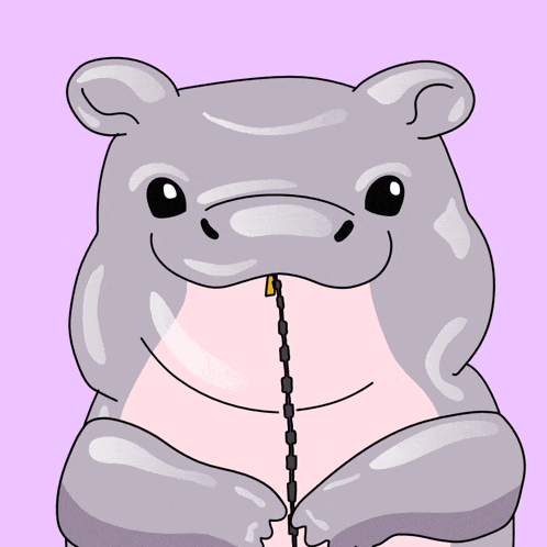 a cartoon of a hippo and a dog with the words i 'm wuffi