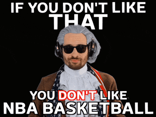 a man wearing a wig and sunglasses holds a basketball and says if you don 't like that