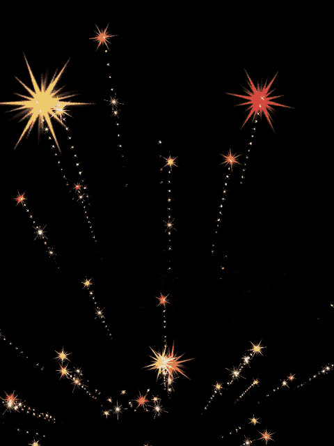 a black background with a bunch of stars flying in the air