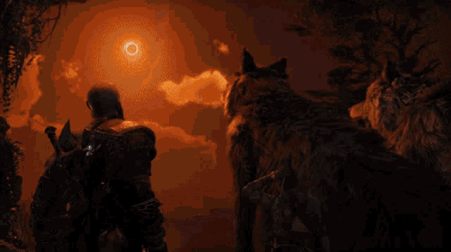God Of War Ragnarok Story Sun Moon Wolf Arrow GIF - God Of War Ragnarok Story Sun Moon Wolf Arrow GIFs