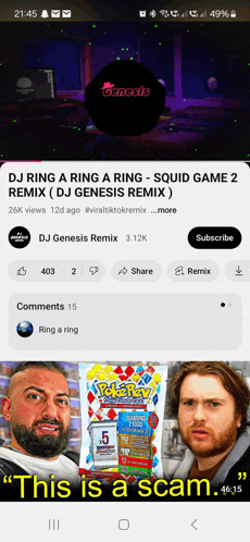a screenshot of a video called dj genesis remix