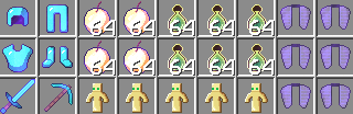 a screenshot of a minecraft game with 64 items in it