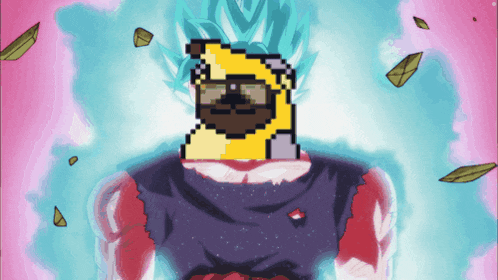 a pixel art of a cartoon character with a beard and sunglasses